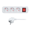 Prodlužovací kabel 3Z - 3m, vypínač, 3x1,5, bílá