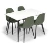 Jídelní set Osidda 4+1, bílá / zelená