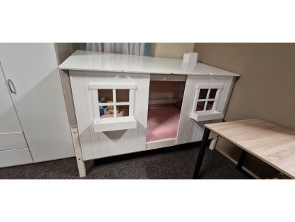 Postel Flexa+ domeček Classic - šedá/bílá