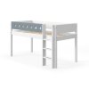 Zvýšené jednolůžko s rovným žebříkem Flexa White (Barevná úprava 40 - Bílá/bílá)