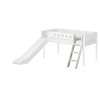 Zvýšené jednolůžko se šikmým žebříkem a skluzavkou Flexa White (Barevná úprava 40 - Bílá/bílá)