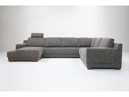 Sektorová sedací souprava LINDA s pevnými polštáři, ergonomická, výklopný otoman