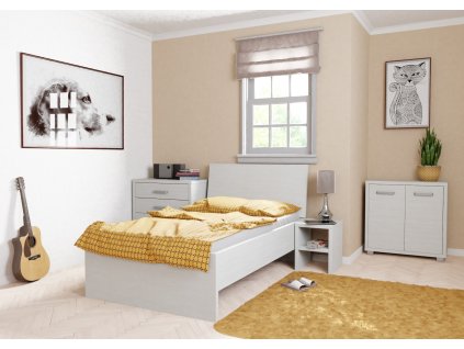 Postel Kaira s rovnými čely, jednolůžko, nosnost 300 kg, výška 110 cm