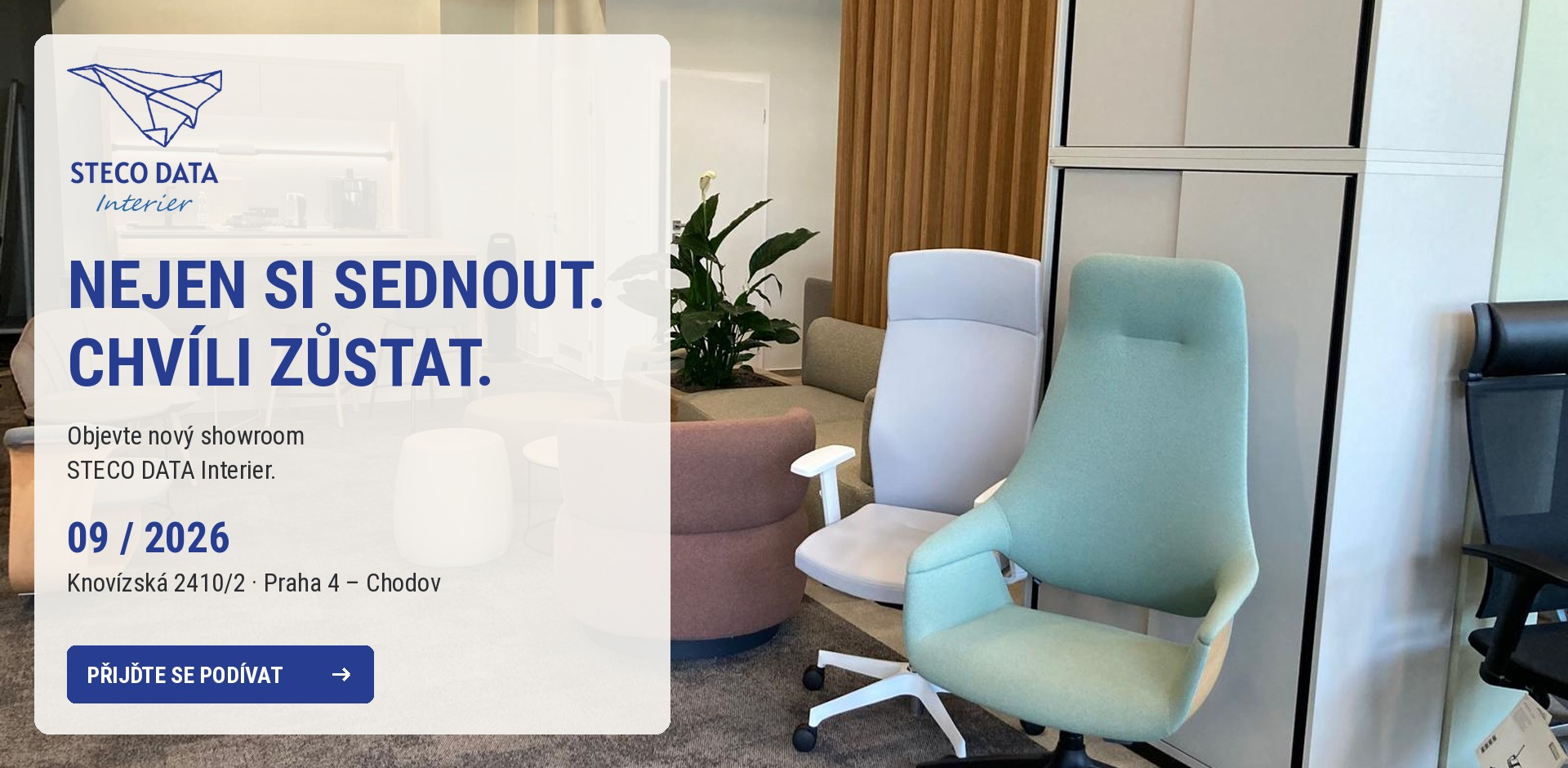 STECO DATA Interier – nový showroom kancelářského nábytku, Knovízská 2410/2, 149 00 P