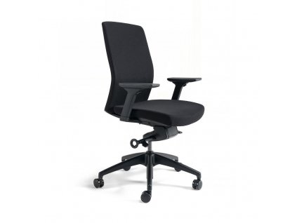 Kancelářská židle čalouněná bez podhlavníku, černý plast, šedá 206 - J2 BP