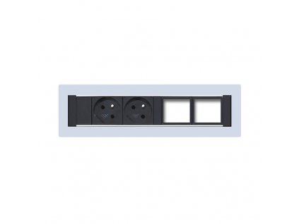 Konfigurovatelný pevný panel, 2x el. zásuvka, 2x volný slot pro 2 až 4 konektory - KPP 4