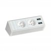 Pevný panel na hranu stolu, bílý, 2x el., 2x USB 3.0 - PECZ W 001