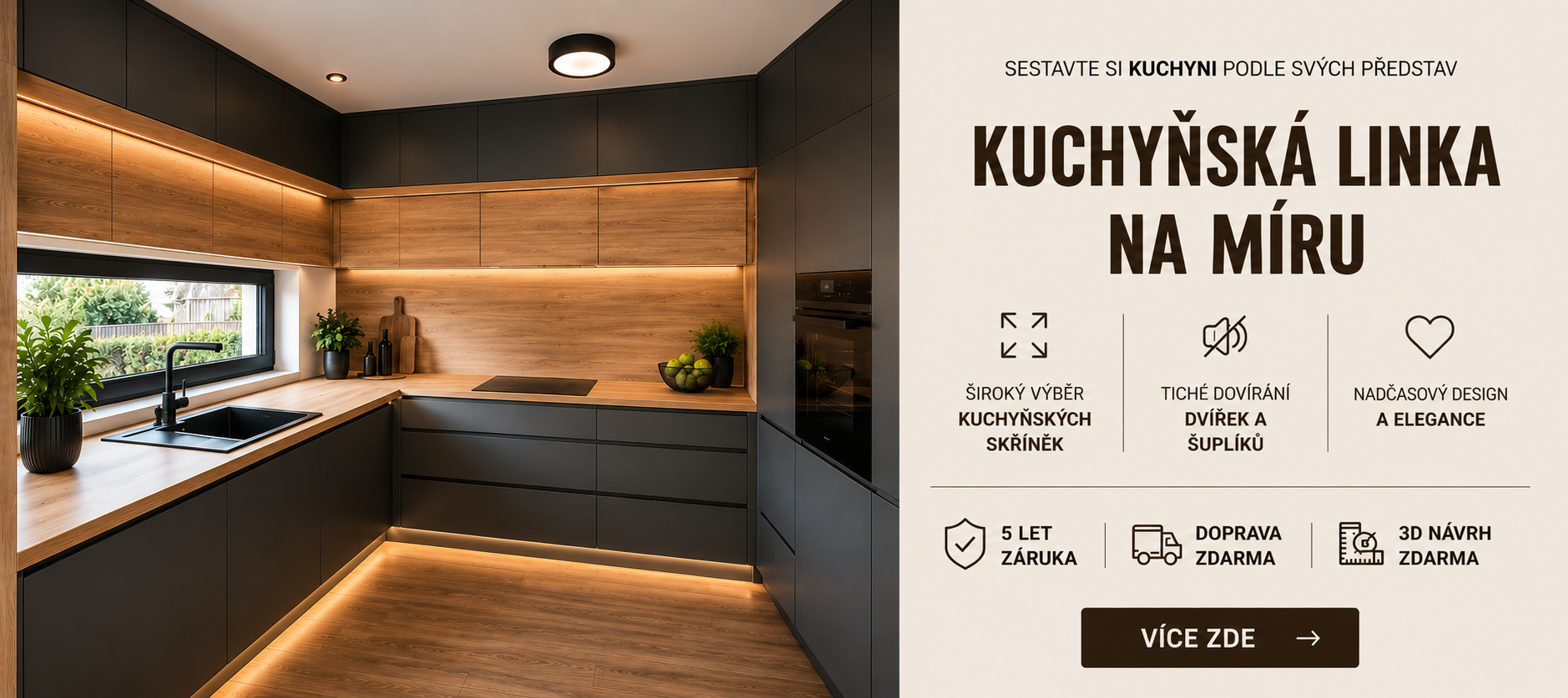 Kuchyňská linka na míru od truhláře