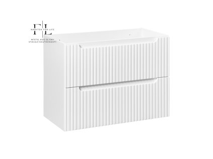 Závěsná šuplíková skříňka pod umyvadlo Nova White 82-80-2S 80 cm