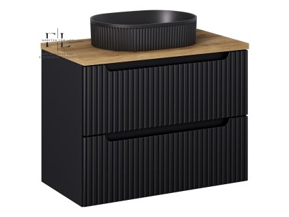 Koupelnový set Nova Black / Nova OAK 80CM S UN BEYOND 5 BM