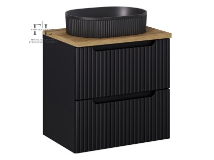 Koupelnový set Nova Black / Nova OAK 60CM S UN BEYOND 5 BM