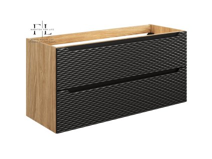 Závěsná šuplíková skříňka pod umyvadlo Ocean Black 82-120-2S 120 cm
