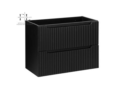 Závěsná šuplíková skříňka pod umyvadlo Nova Black D2 82-80-2S 80 cm