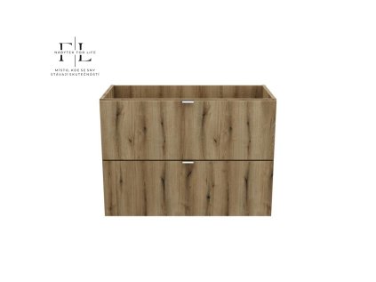 Závěsná šuplíková skříňka pod umyvadlo Nova Oak A 82-80-2S 80 cm