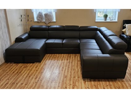 Sedací souprava VENTO kůže DARK BROWN