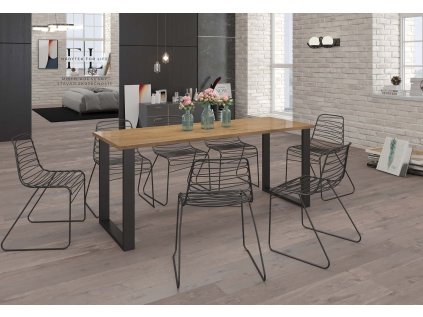 Nowoczesny Stol 185x67 loft w stylu industrialnym do biura gabinetu kuchni jadalni salonu z metalowymi nogami czarnymi prostymi stabilny porzadny solidny aranzacja
