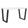Stol CEZAR 138x90 loft w stylu industrialnym do biura gabinetu kuchni jadalni salonu z metalowyminogami czarnymi V blat bialy