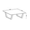 Stol CEZAR 138x90 loft w stylu industrialnym do biura gabinetu kuchni jadalni salonu z metalowyminogami czarnymi V blat porzadny wymiary