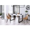 Nowoczesny Stol 138x90 loft w stylu industrialnym do biura gabinetu kuchni jadalni salonu z metalowymi nogami czarnymi prostymi stabilny porzadny solidny gruby blat bi
