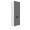 60 DK 210 2F LUNA DUSTGR WH