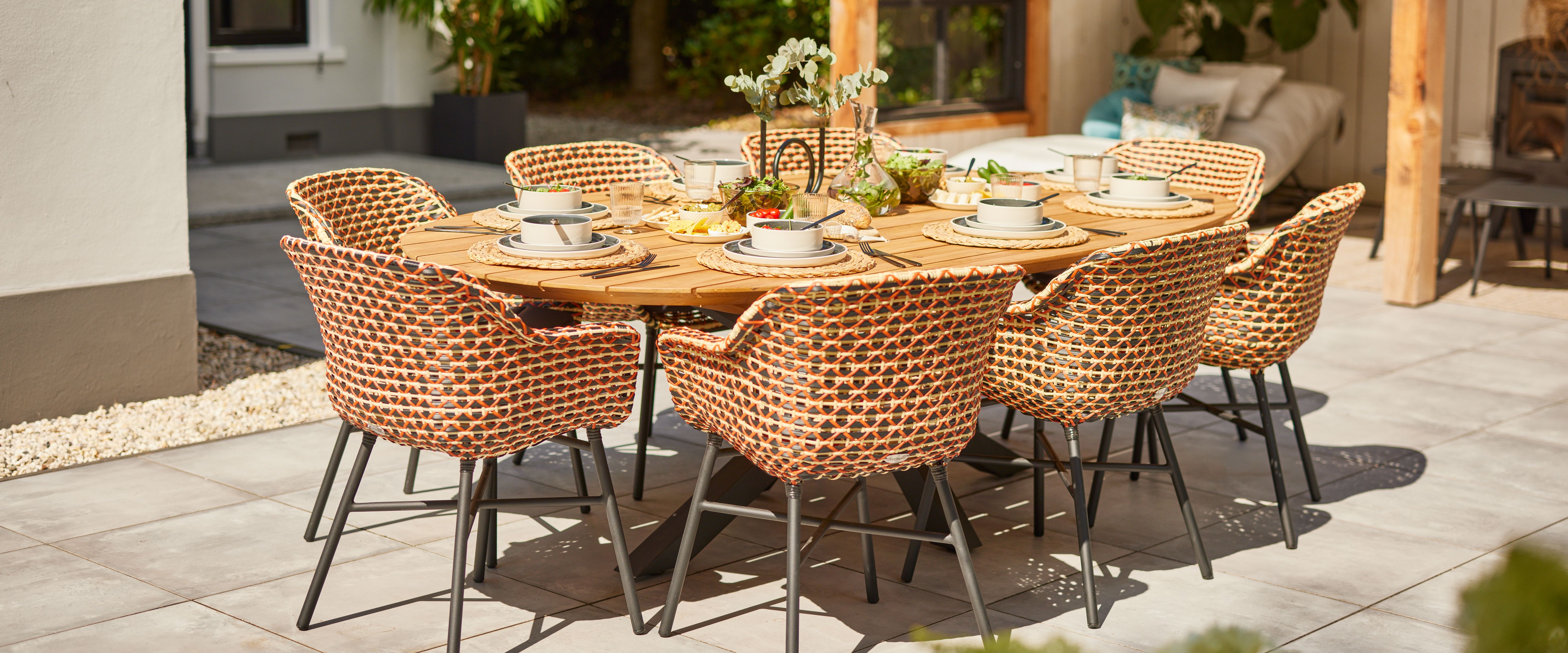 Zahradní jídelní židle Delphine se stolem Stephanie 240x140