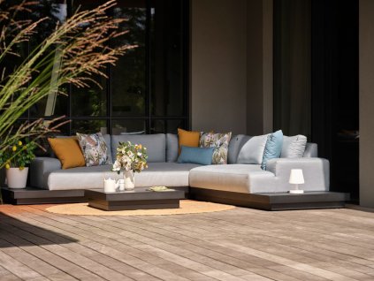 Santiago rohové luxusní zahradní sezení Hartman v barvě  chalk grey