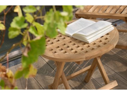 zahradní skládací kulatý stolek Hartman teak