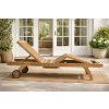 zahradní teakové lehátko s kolečky Hartman