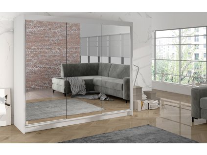 Šatní skříň s posuvnými dveřmi Debora III 200 (Odstín Bílá)