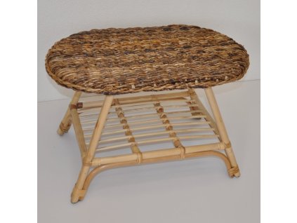 Ratanový stolek Fabion oválný světlý