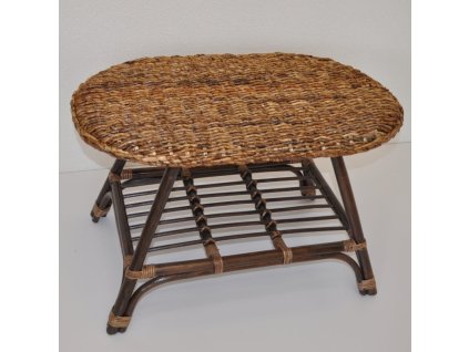 Ratanový stolek Fabion oválný tmavý