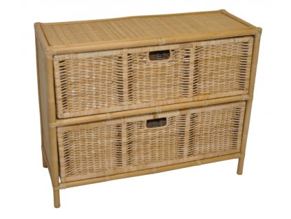 Ratanová komoda Macao medová 1950 - 2 zásuvky
