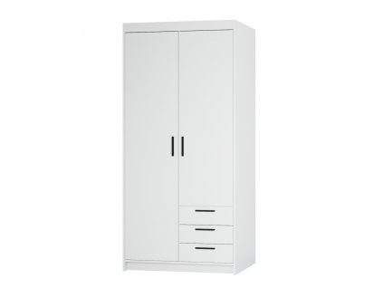 Šatní skříň Enja 2D3S (Odstín Bílá)