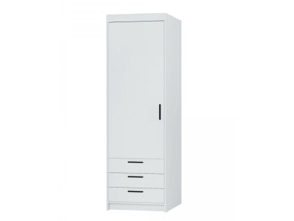 Šatní skříň Enja 1D3S (Odstín Bílá)