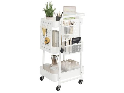 Pojízdný úložný vozík APV-E1037 WT (Barva Bílá)