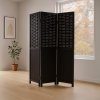 Paraván dřevěný 3 dílný EF-L145 (Odstín Černá)