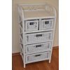 Ratanová komoda bílá 1551 - 3+2 zásuvky