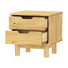 Noční stolek BONITO 2 - 2 zásuvky (Provedení Bezbarvý lak)