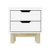Noční stolek BONITO 2 - 2 zásuvky (Provedení Bezbarvý lak)