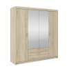 Šatní skříň Enja 4D2S se zrcadlem (Odstín Dub lefkas)