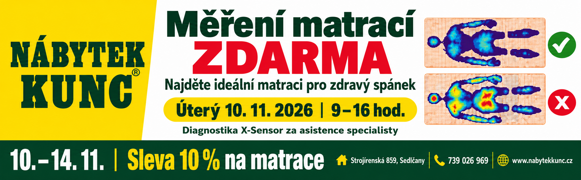 Měření vhodnosti matrací Materasso