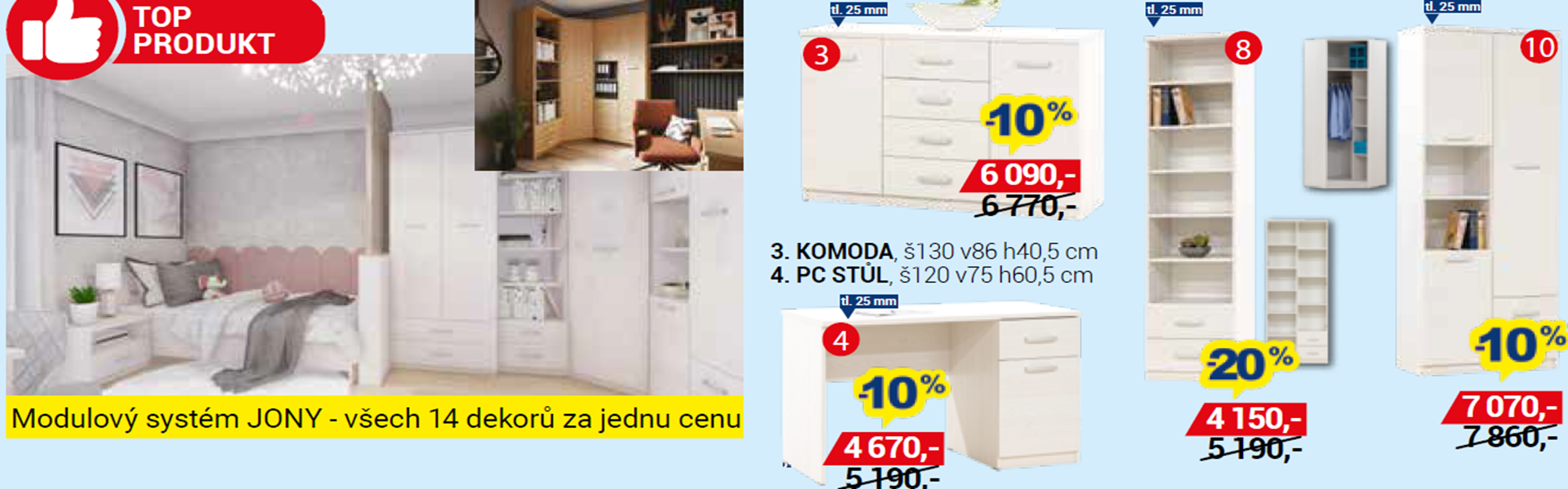 AKCE sleva až 20% na dětský pokoj JONY