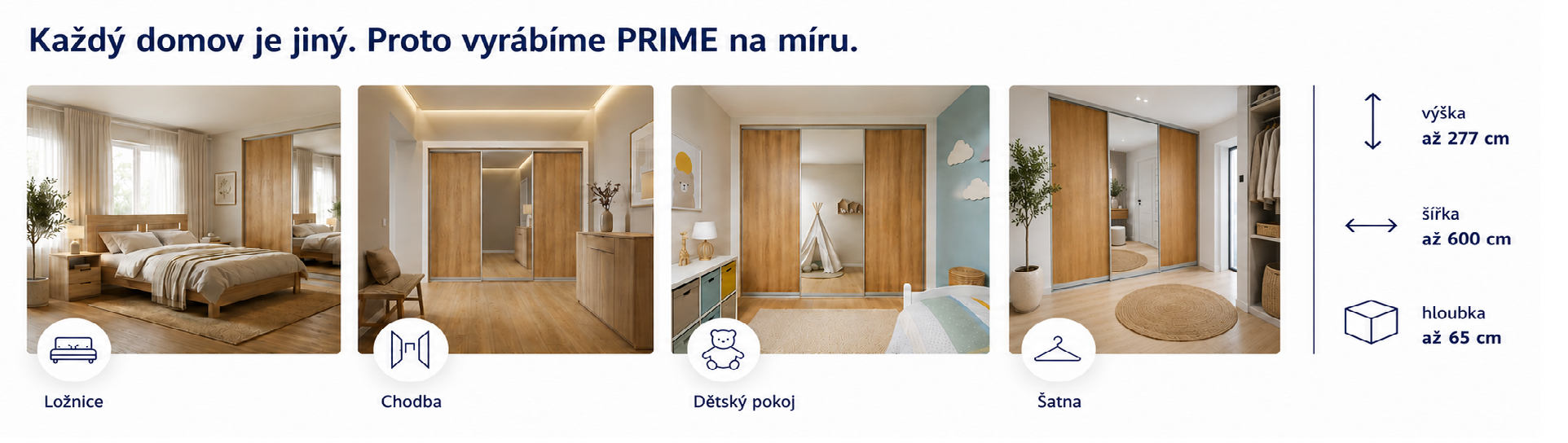 Vestavěné skříne Primo