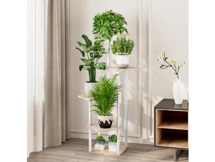 ADITE stojan na květiny, bílá/dub sonoma