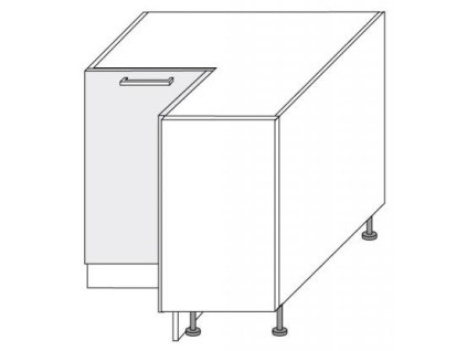 Titanium D12 90 skříňka dolní rohová s policí