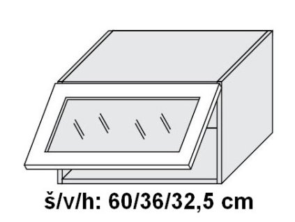 Quantum W4BS/60 WKF skříňka horní výklopná sklo matné