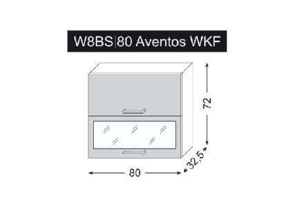 Quantum W8BS AVENTOS/80 skříňka horní výklopná - sklo matné
