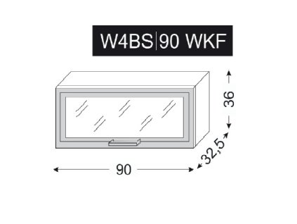 Quantum W4BS/90 WKF skříňka horní výklopná - sklo matné