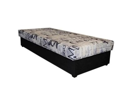 PARMA 90 vyšší válenda pružinová - černá/ šedočerný vzor, látka Parma 2/15