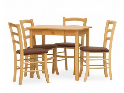 PICCOLO stůl se zásuvkou + PAYSANE židle 4 ks